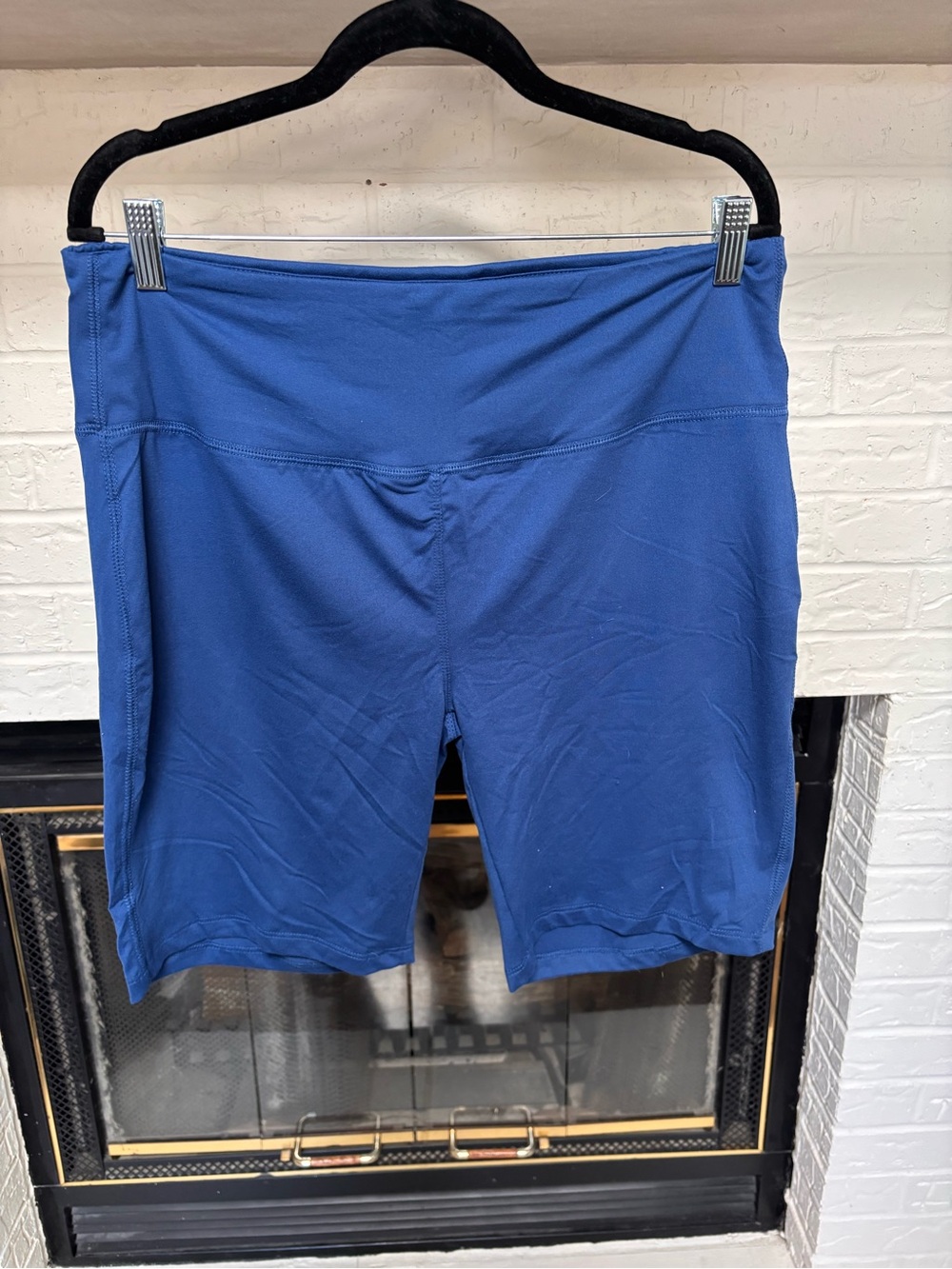 Zenana Outfitters Blue High-Rise Bike Shorts